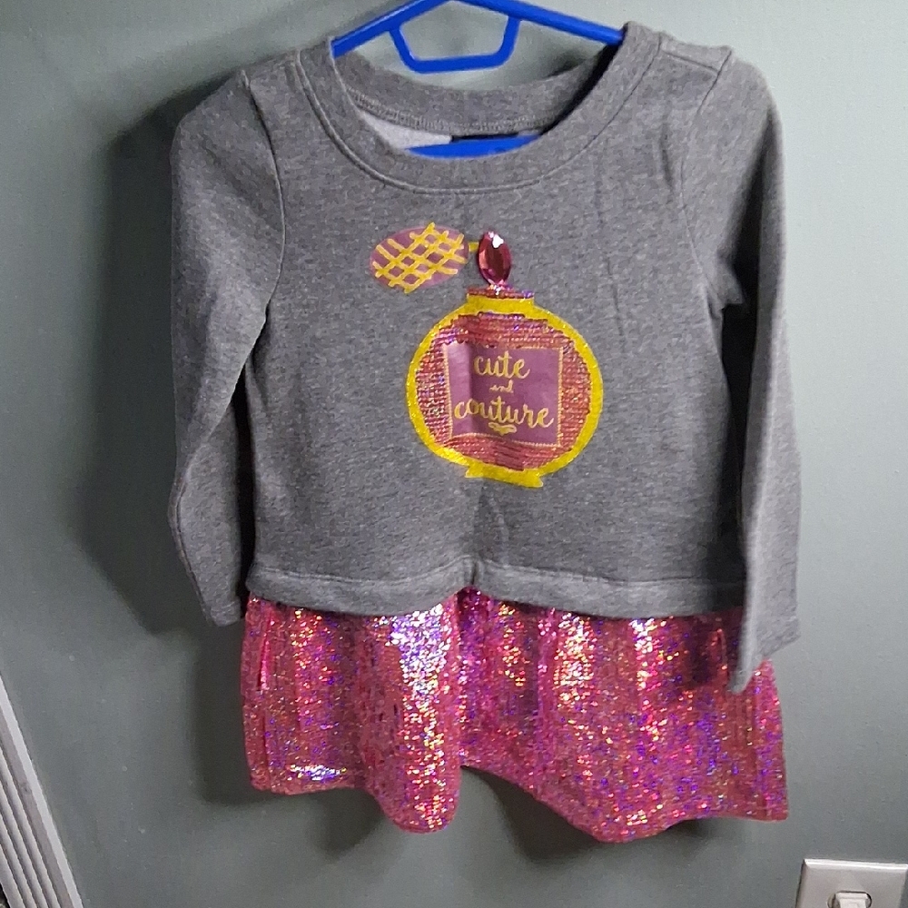 Cynthia Rowley Gray Top with Pink and Yellow Accents